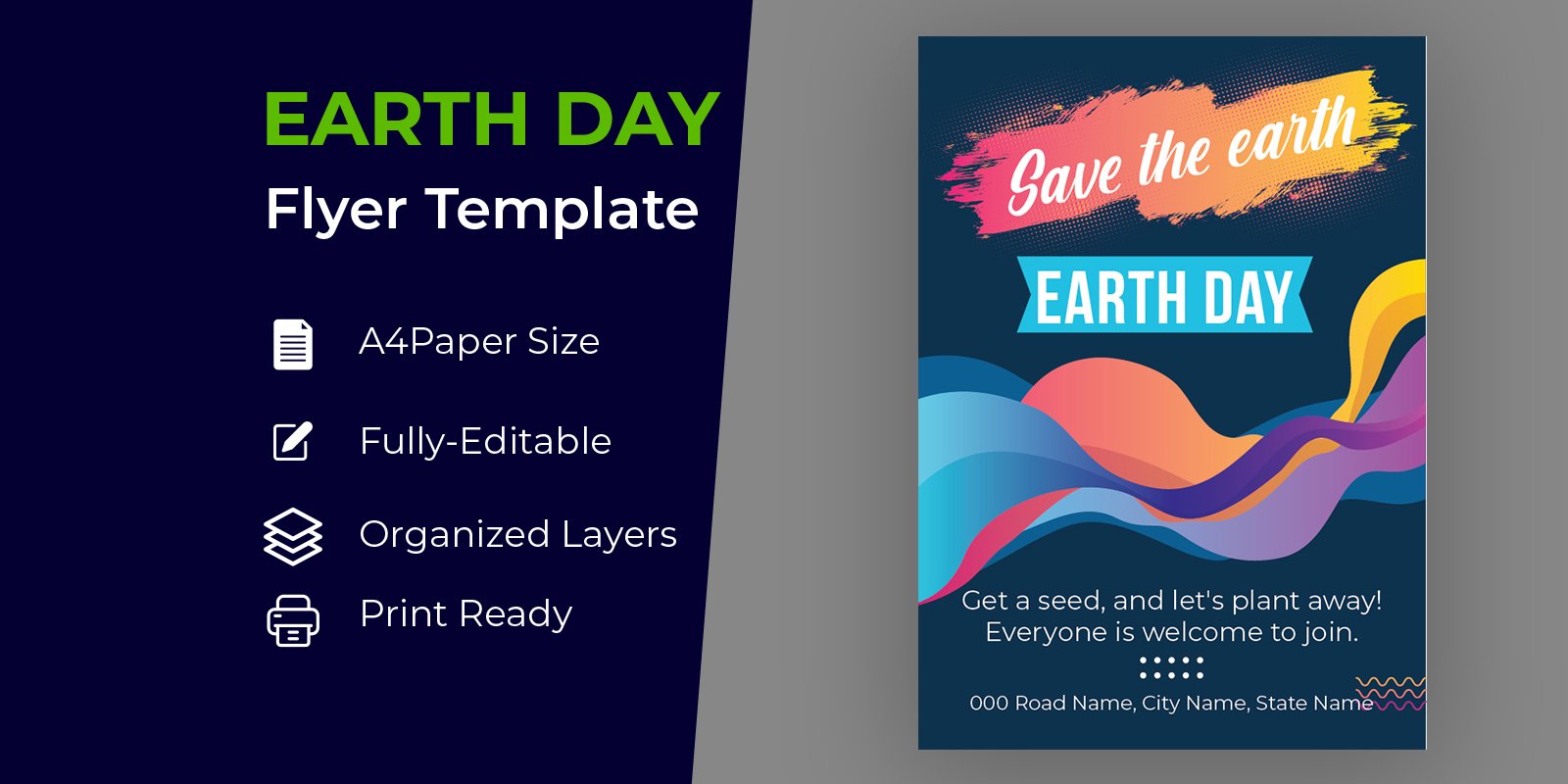 International Earth Day Flyer Design Corporate identity template