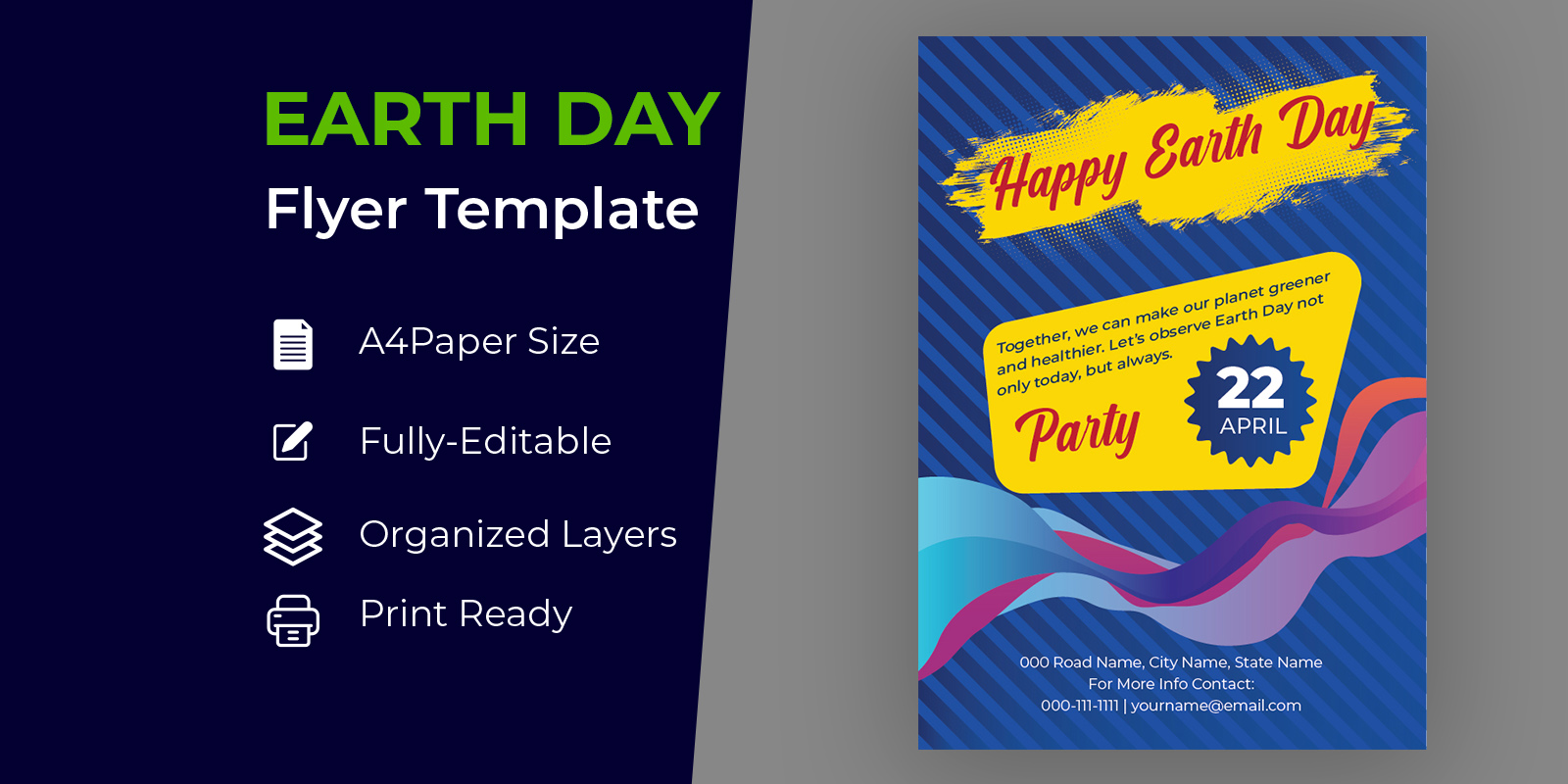 International Earth Day Poster Design Corporate identity template