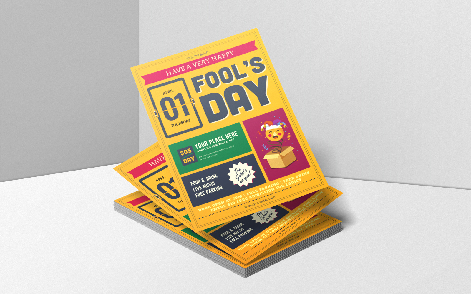 April Fool's Day Flyer Corporate identity template