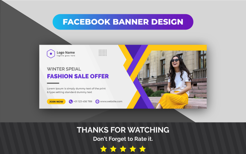 Creative Modern Winter Super Sale Facebook Cover Social Media