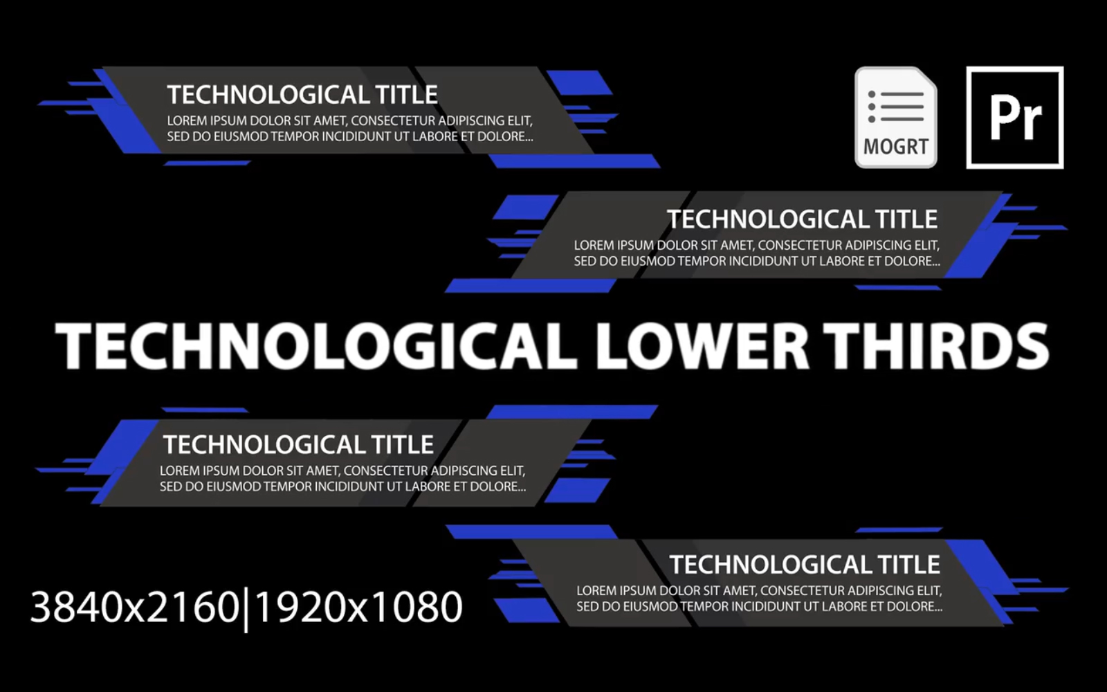 Technological Lower Thirds Motion Graphics Template