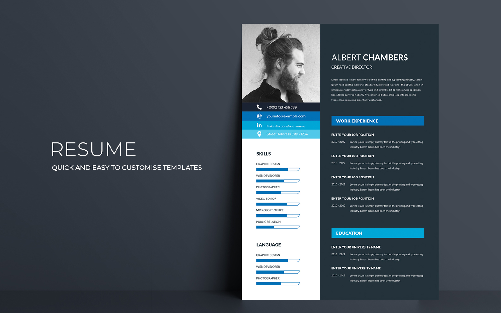 Albert Chambers Premium Printable Resume Templates