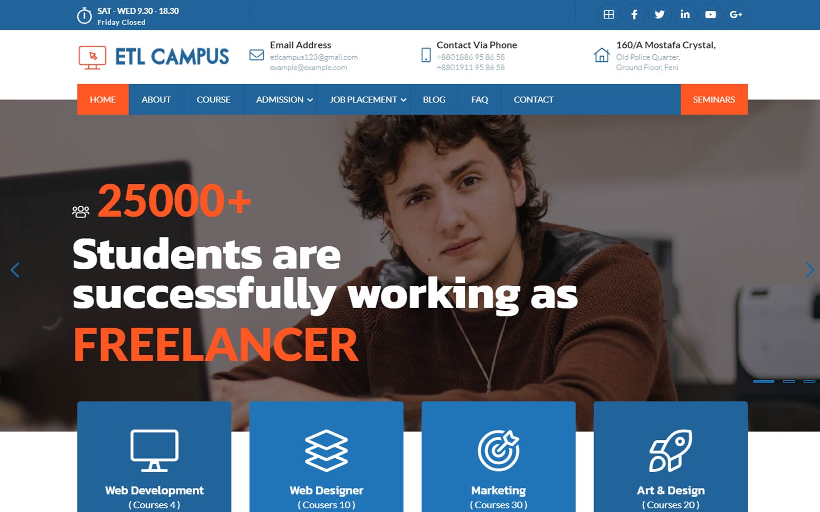 EtlCampus - Online Course & Education Fully Responsive Creative Bootstrap Website template