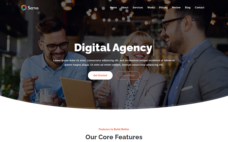 Servo - Digital Agency Landing Page Template