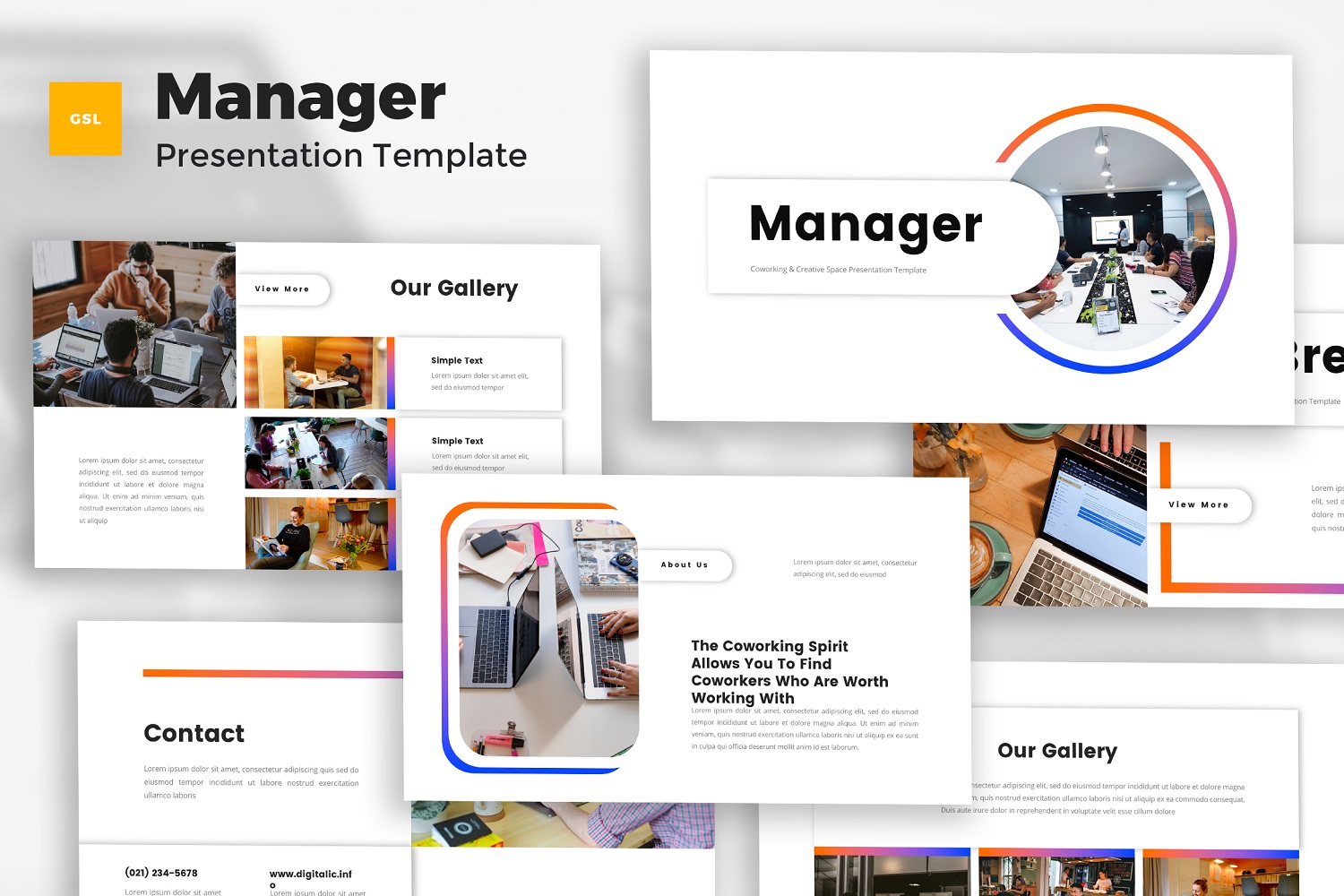 Manager - Co-working & Creative Space Google Slides Template