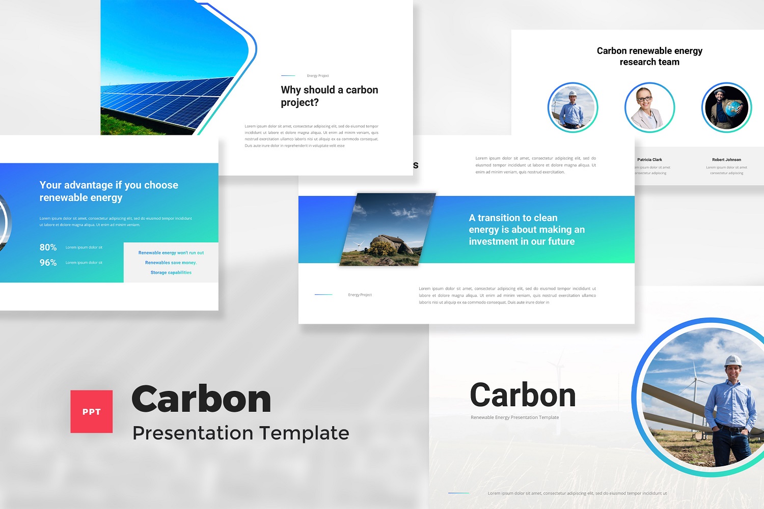 Carbon - Renewable Energy PowerPoint Template