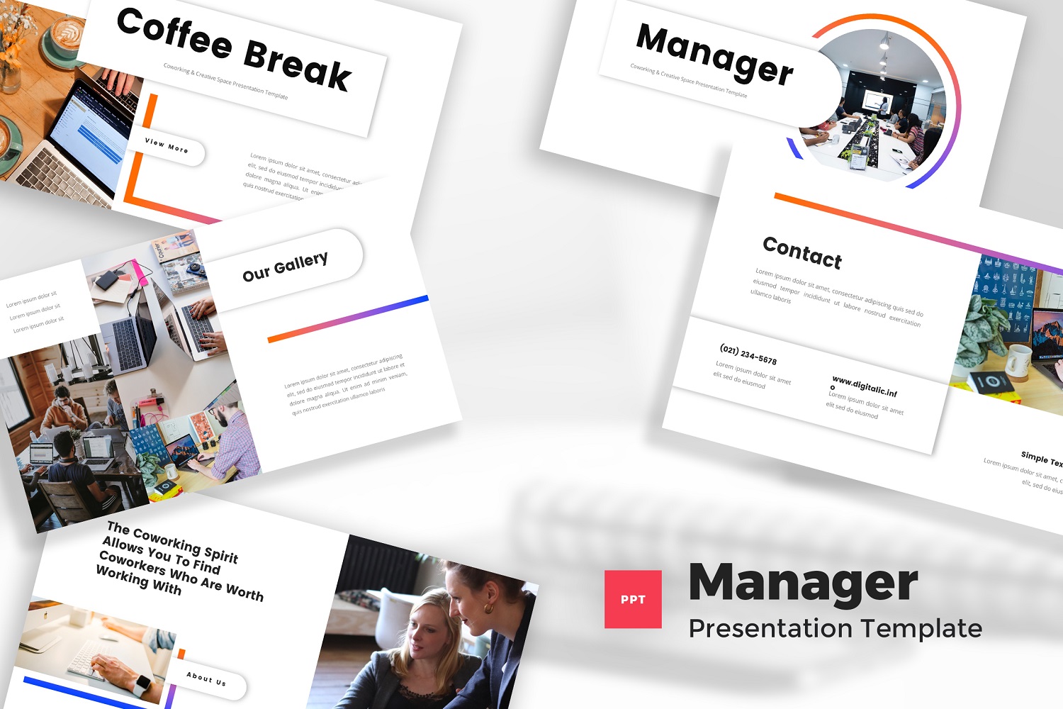 Manager - Co-working & Creative Space Powerpoint Template