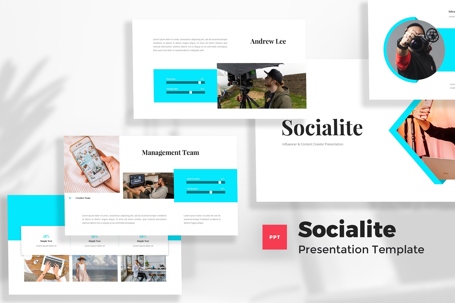 Socialite - Influencer & Content Creator Powerpoint Template