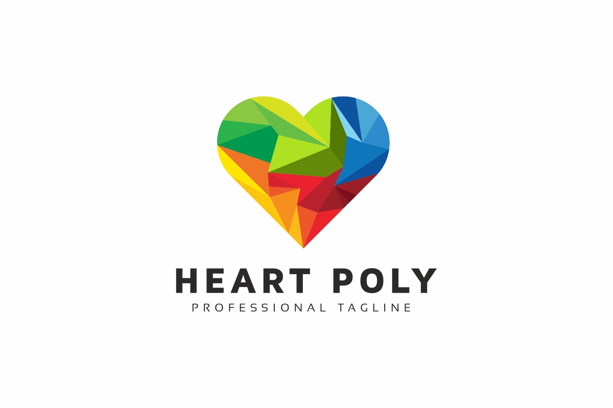 Heart Polygon Logo template