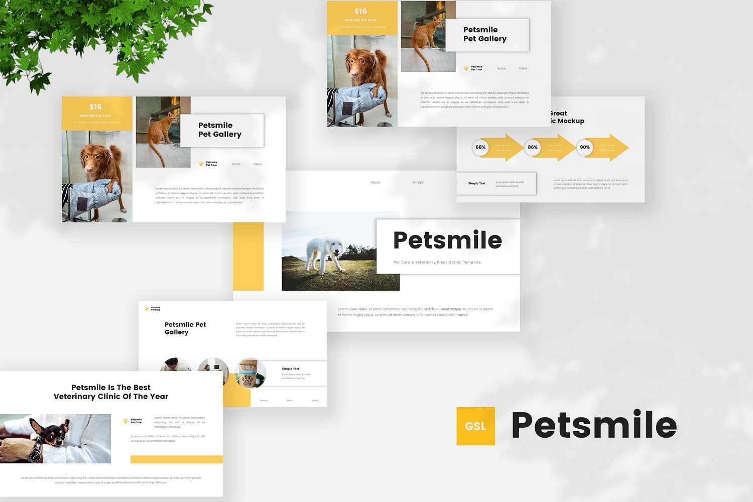 Petsmile - Pet Care & Vetenary Google Slides Template