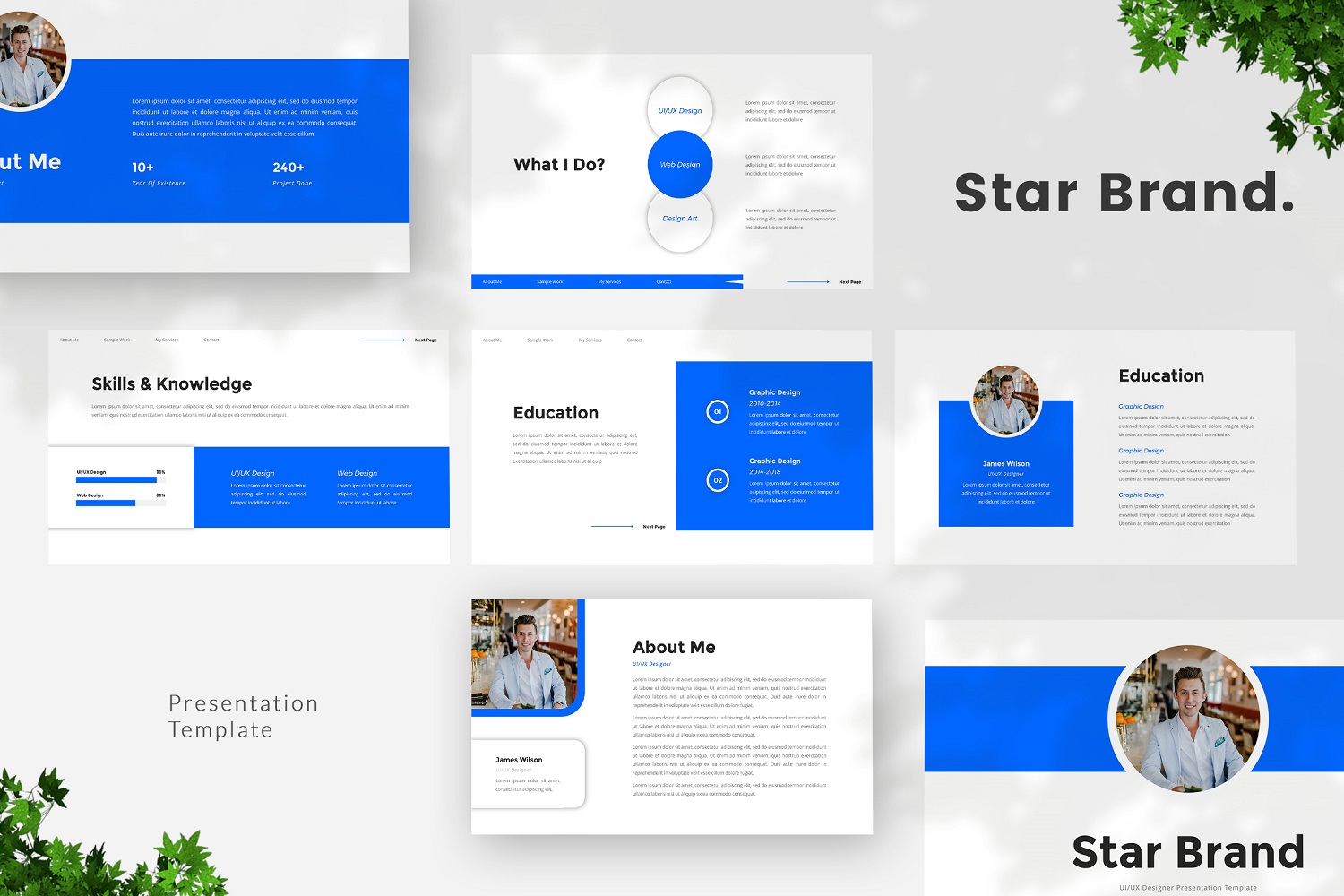 Star Brand - UI/UX Designer Google Slides Template