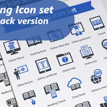 Library Reading Icon Sets 178896