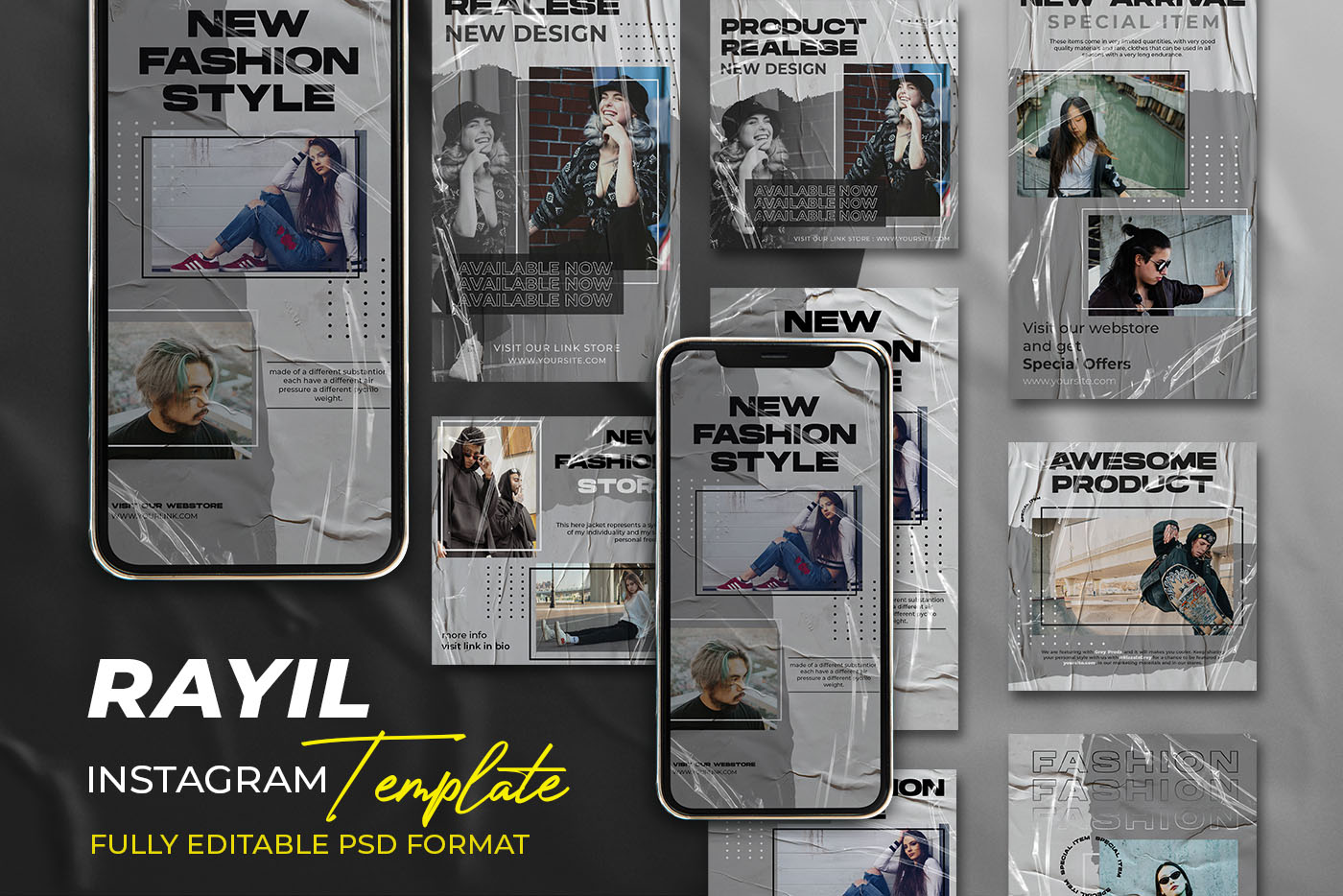 Rayil - Instagram Stories & Post Template Streetwear Social Media