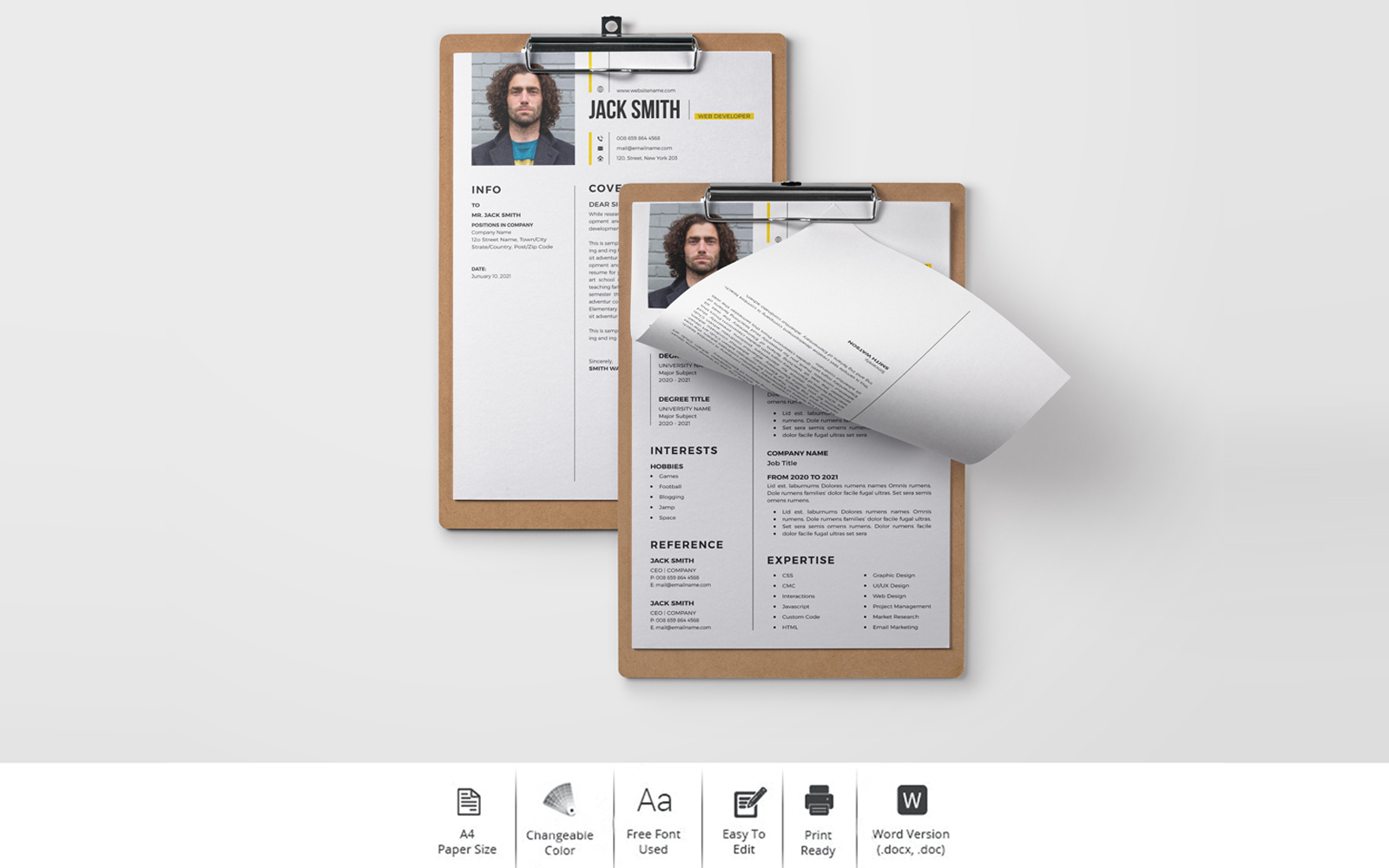 Jack Smith – CV Design for a Web Developer Printable Resume Templates