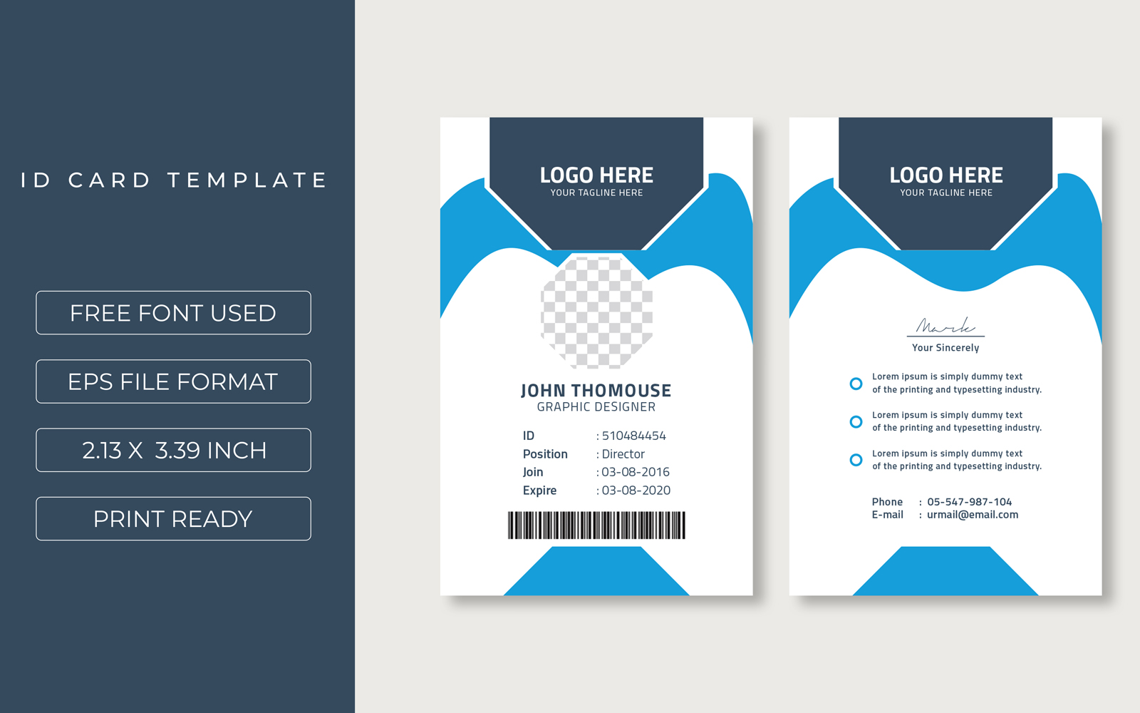Office ID Card Corporate identity template