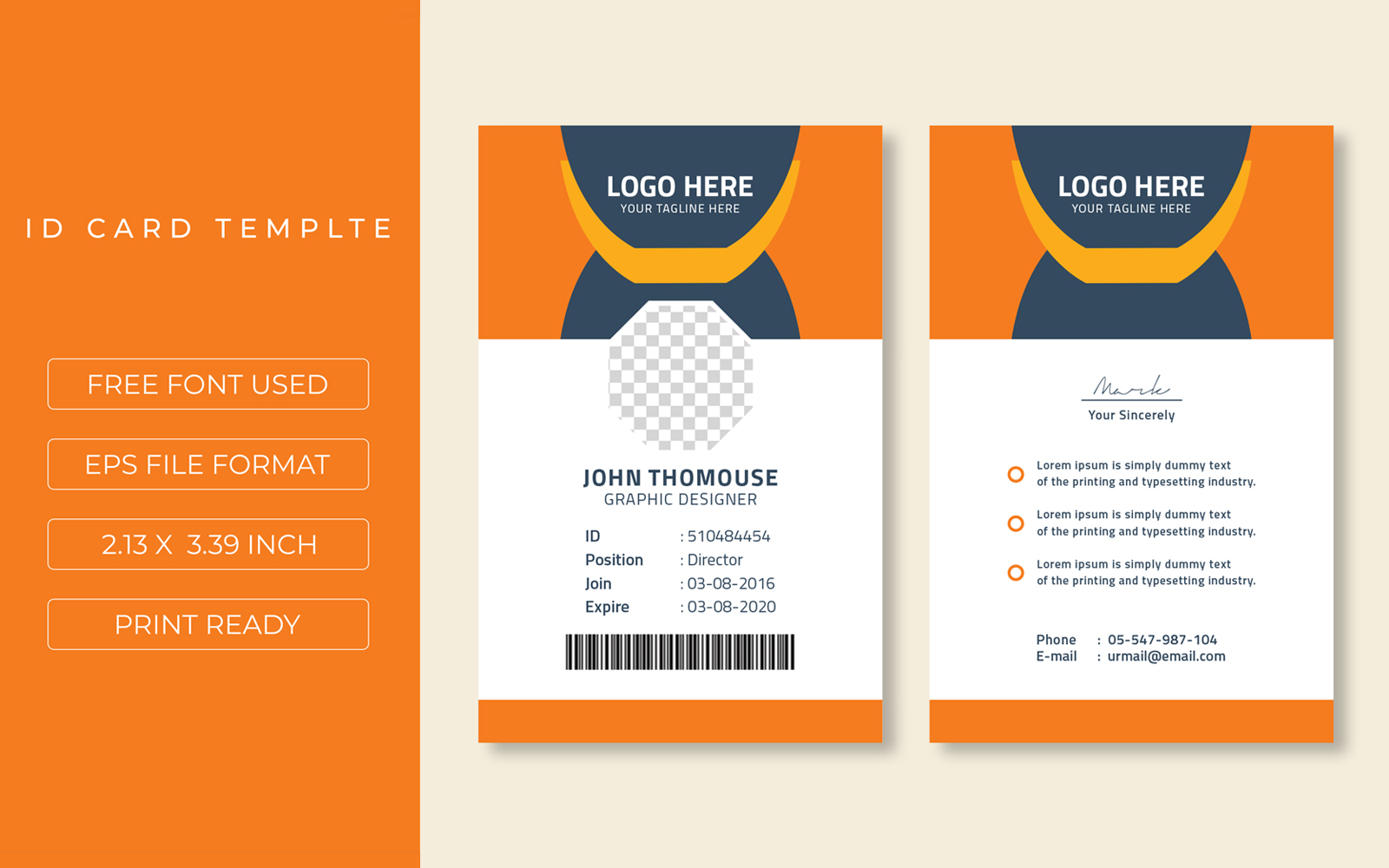 Modern ID Card Corporate identity template