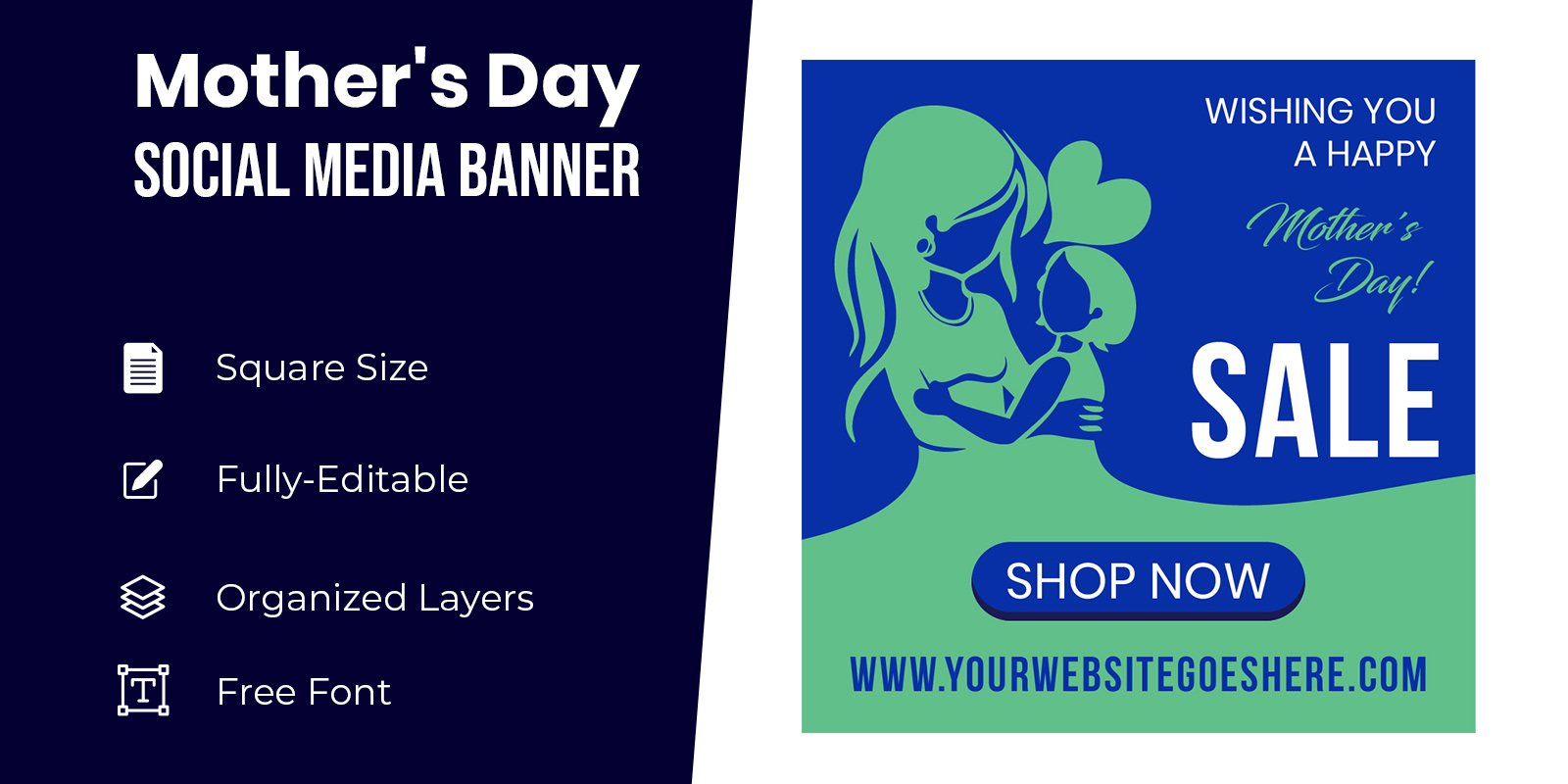 Mother & Child Abstract Banner Design
