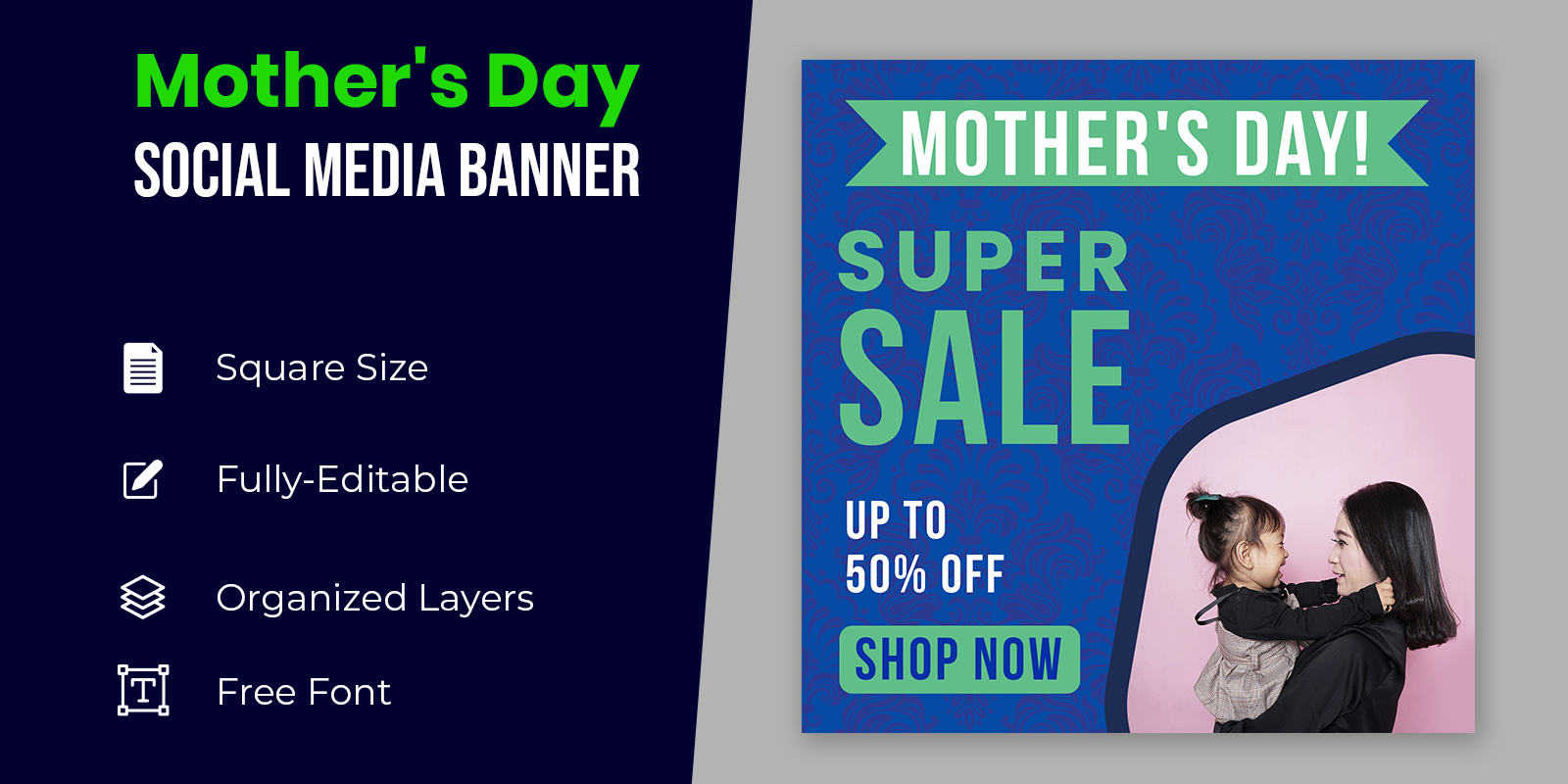 Mothers Day Super Sale Social Media Banner