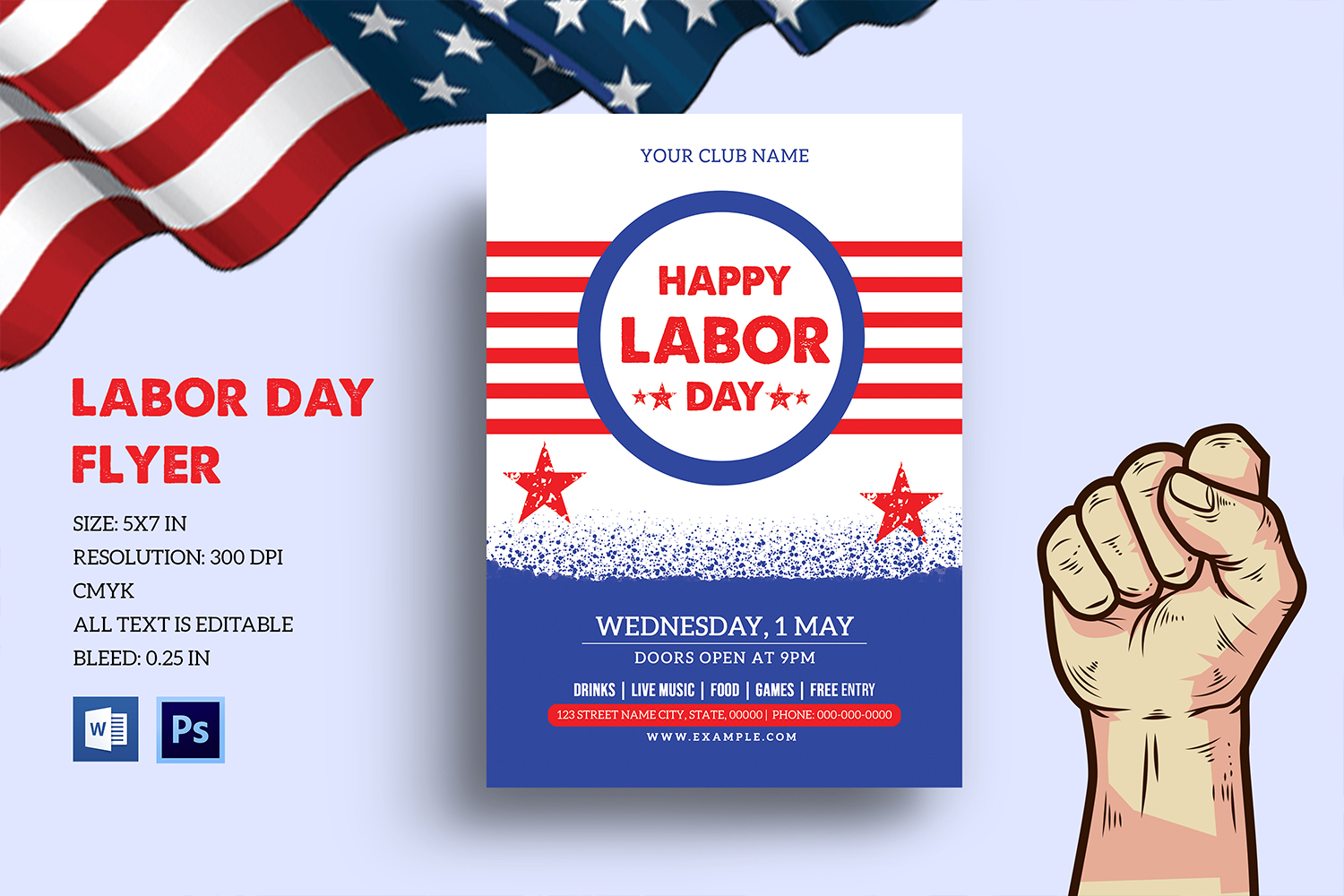 Labor Day Celebration Flyer Corporate Identity template