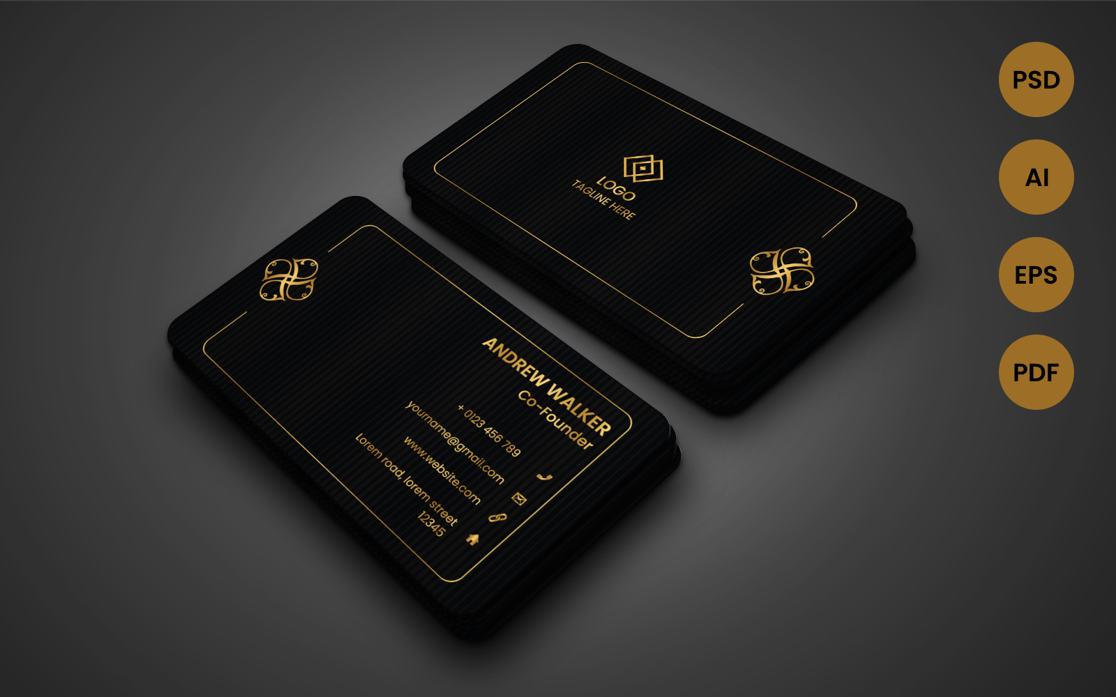 Luxury Golden Business card - Corporate Identity Template