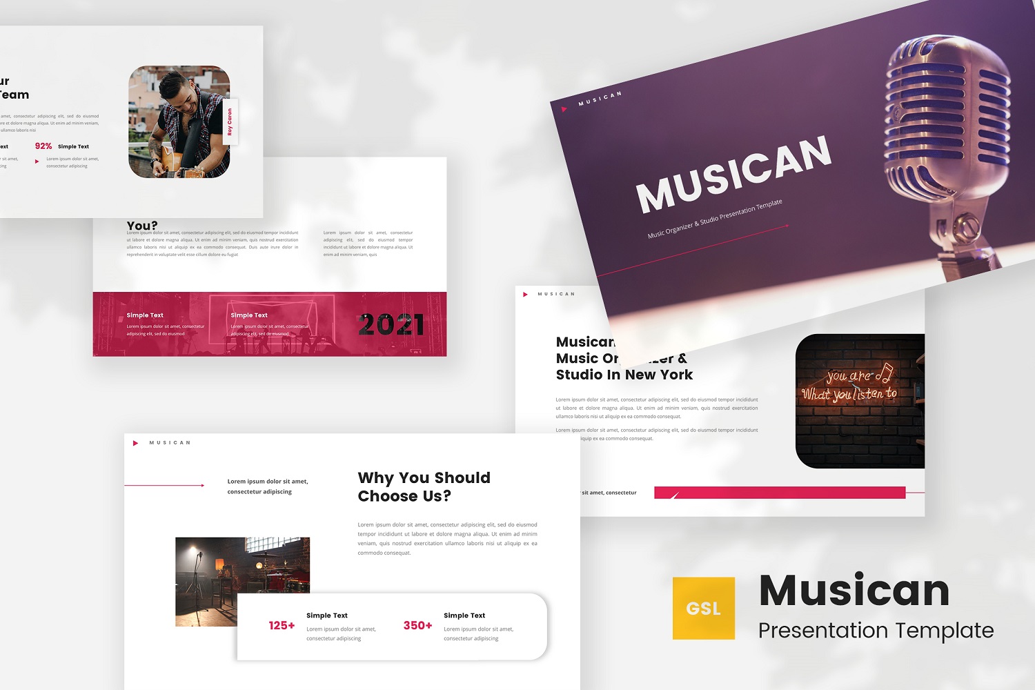 Musican - Music Organizer & Studio Google Slides Template