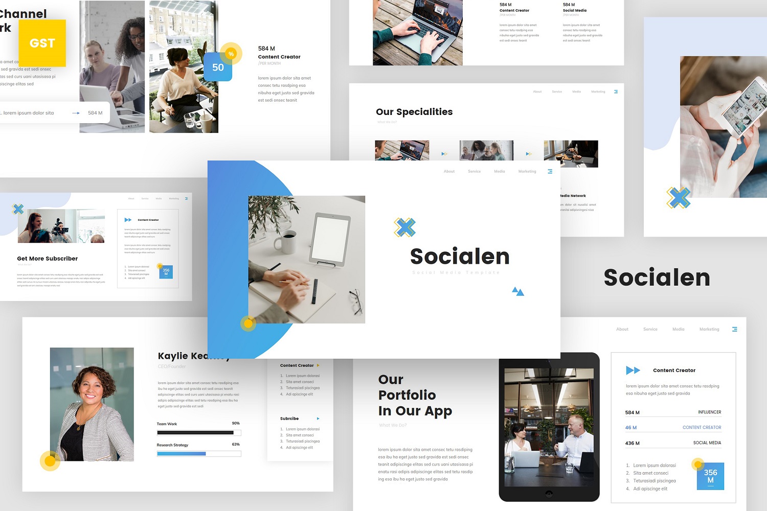 Socialen - Social Media Marketing Google Slides Template