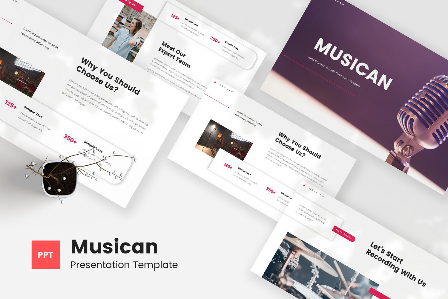 Musican - Music Organizer & Studio Powerpoint Template