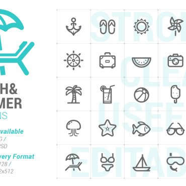 Vacation Summer Icon Sets 179648