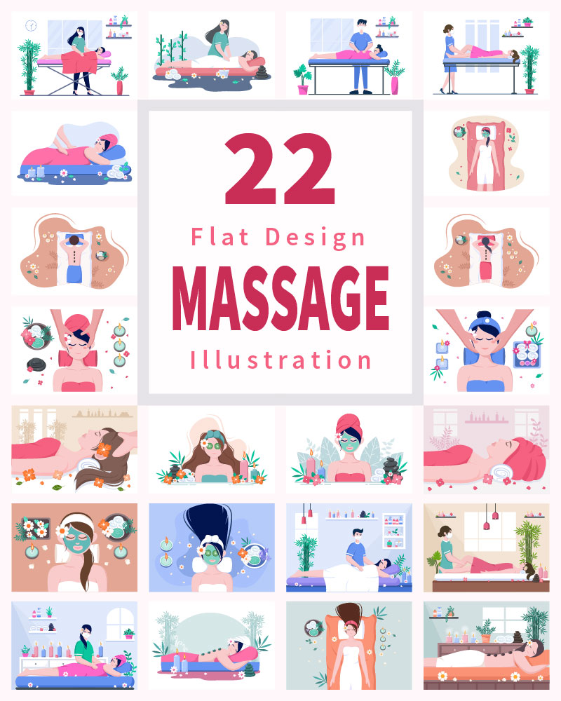 22 Massage and Body Spa Illustration