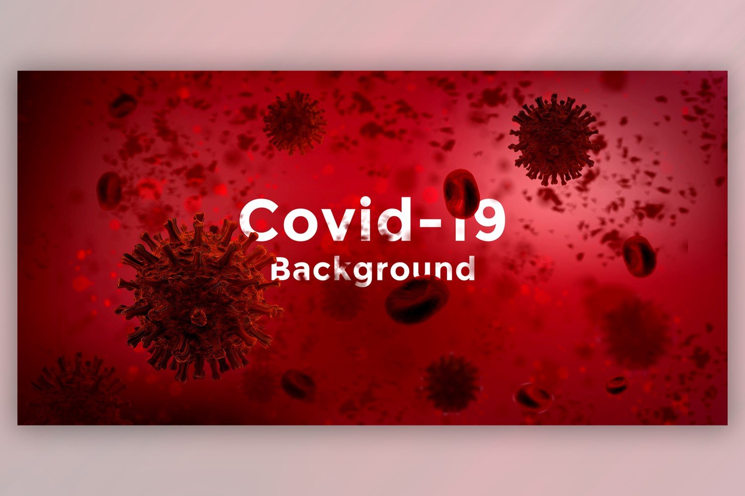 Coronavirus Cell in Microscopic View in Red Color Illustration