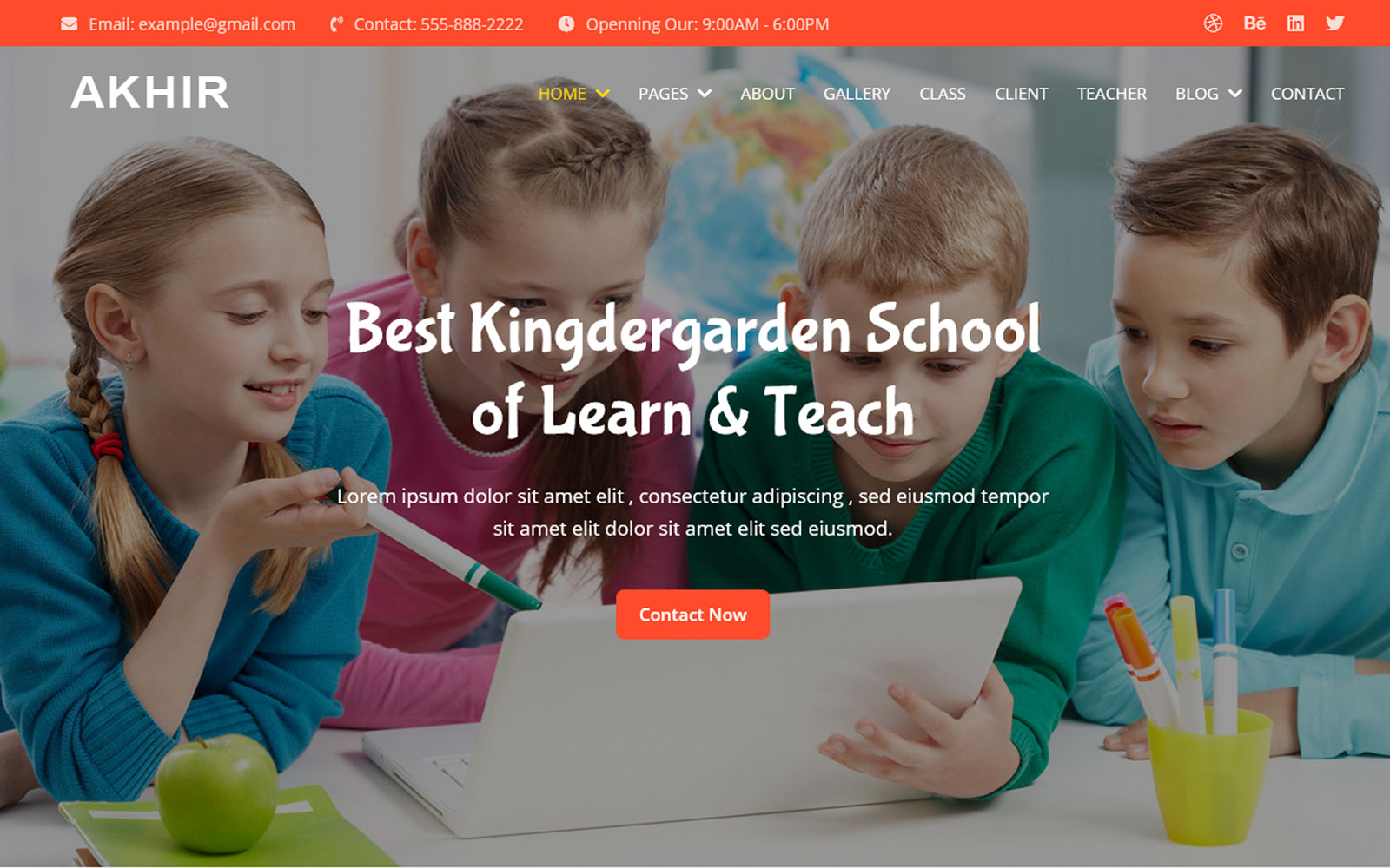 Akids - Kingdergarden School Website Template