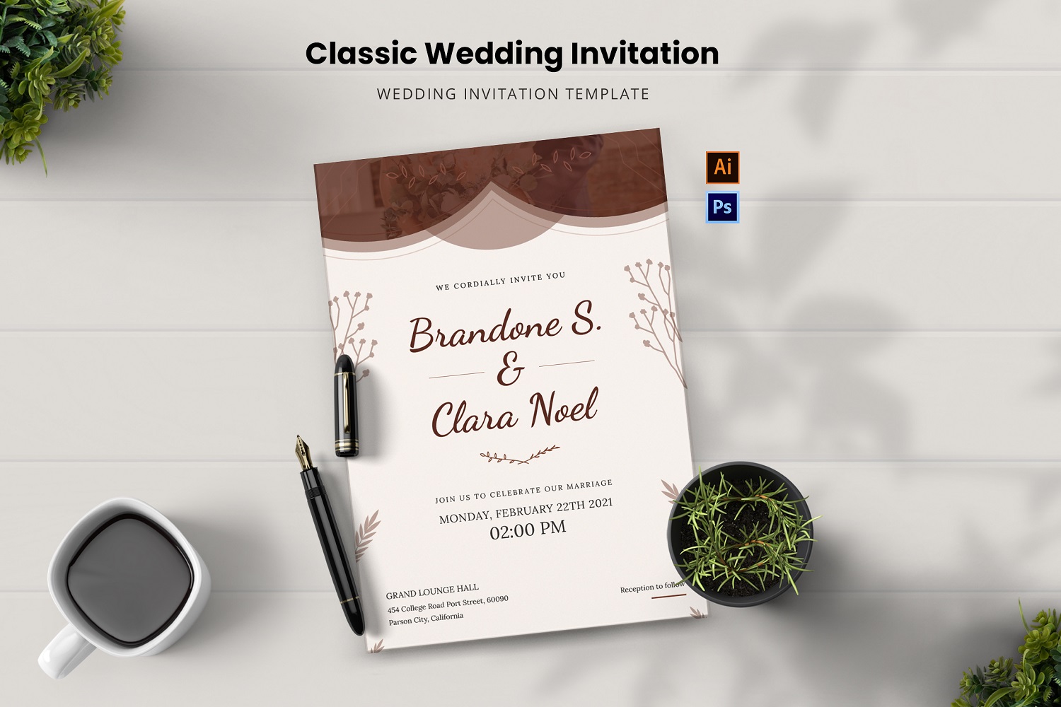 Classic Wedding Invitation Corporate identity template