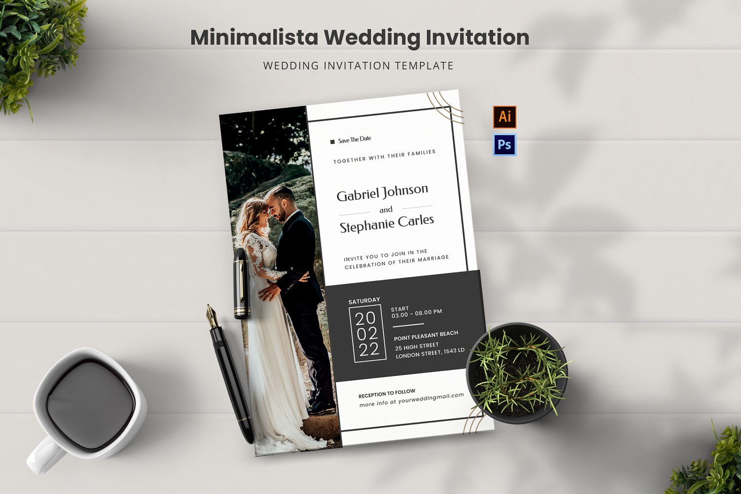 Minimalista Wedding Invitation