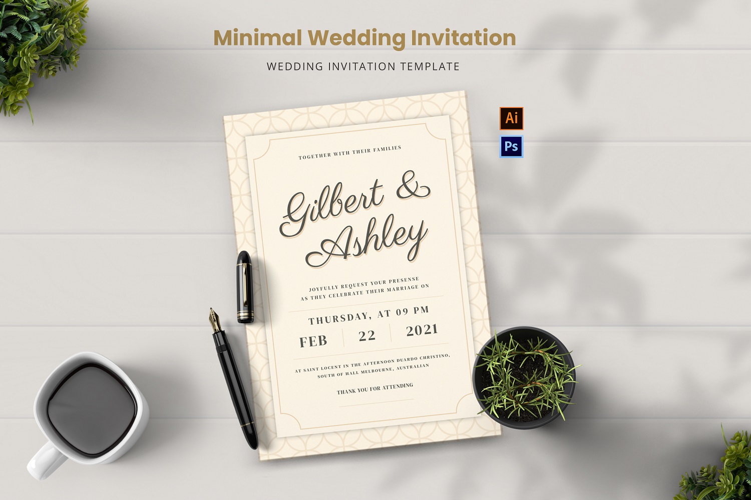 Minimal Wedding Invitation