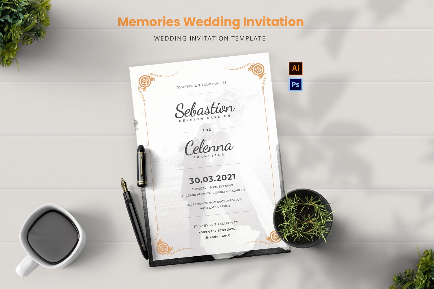 Memories Beauty Wedding Invitation