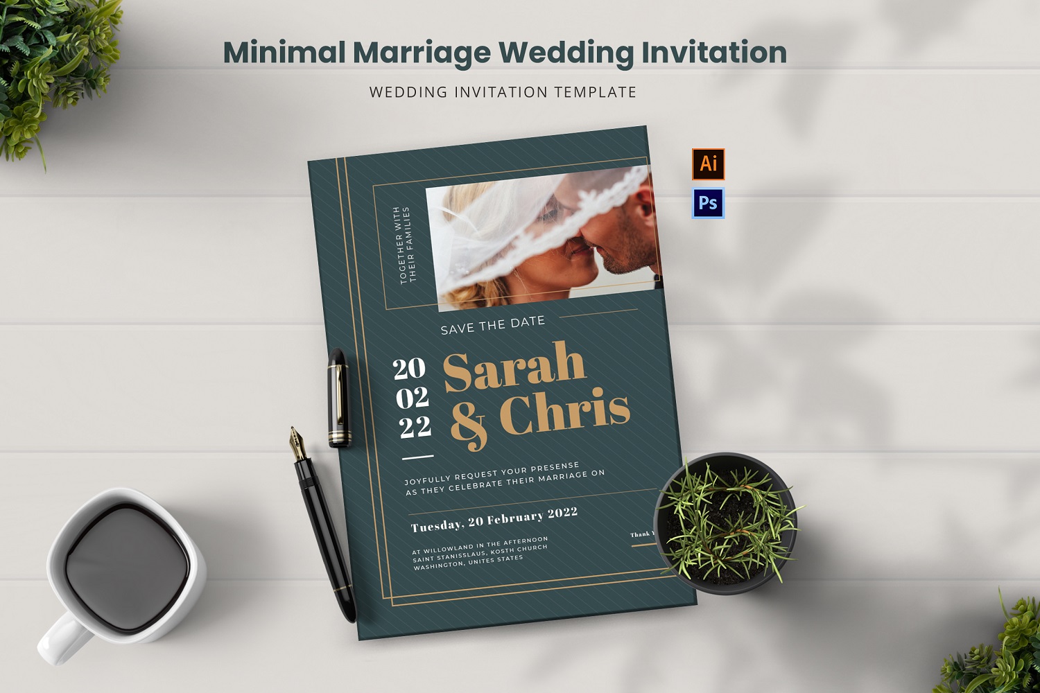 Minimal Marriage Wedding Invitation