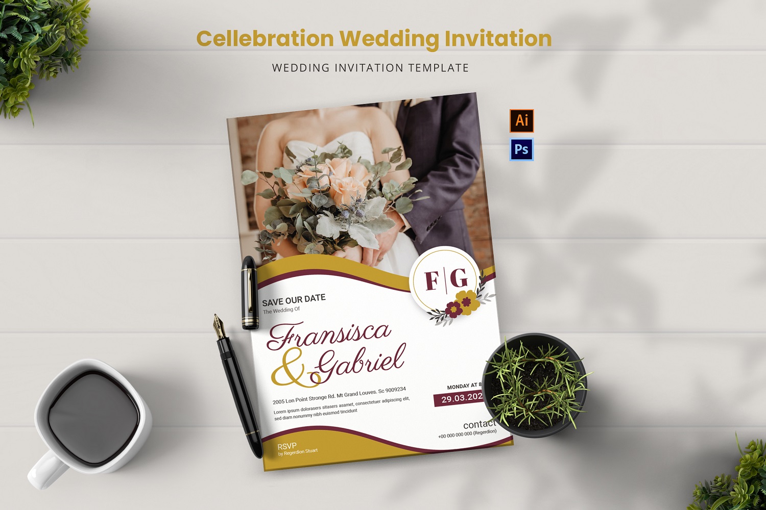 Wedding Cellebration Wedding Invitation