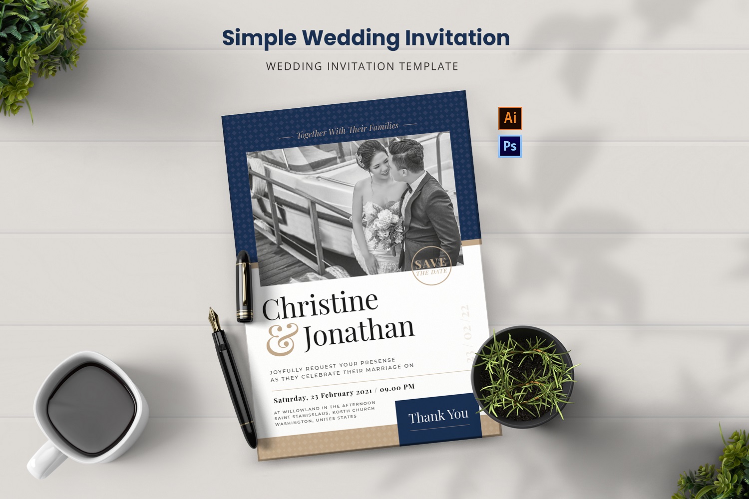Simple Invitation Wedding Invitation