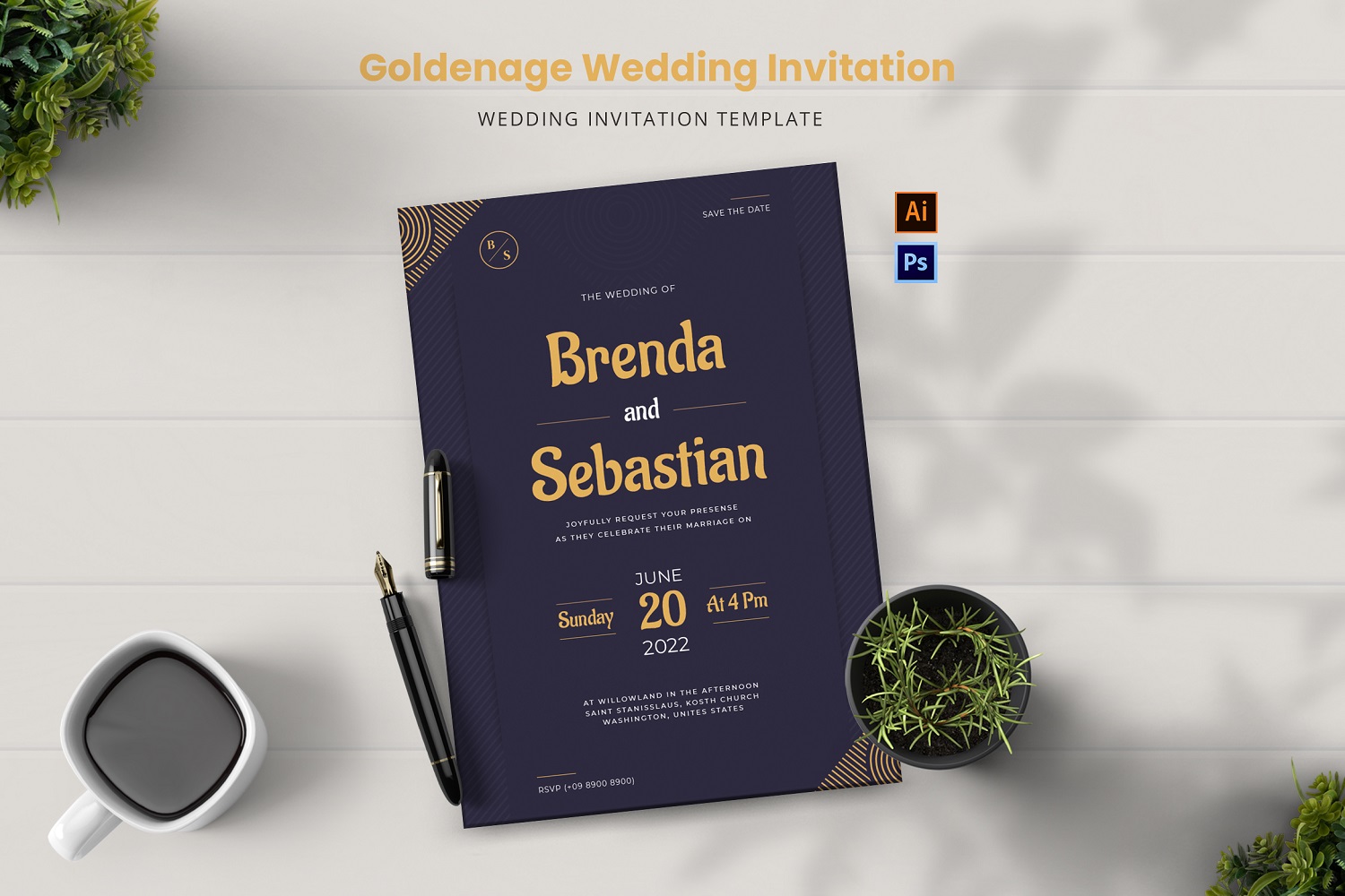Goldenage Wedding Invitation