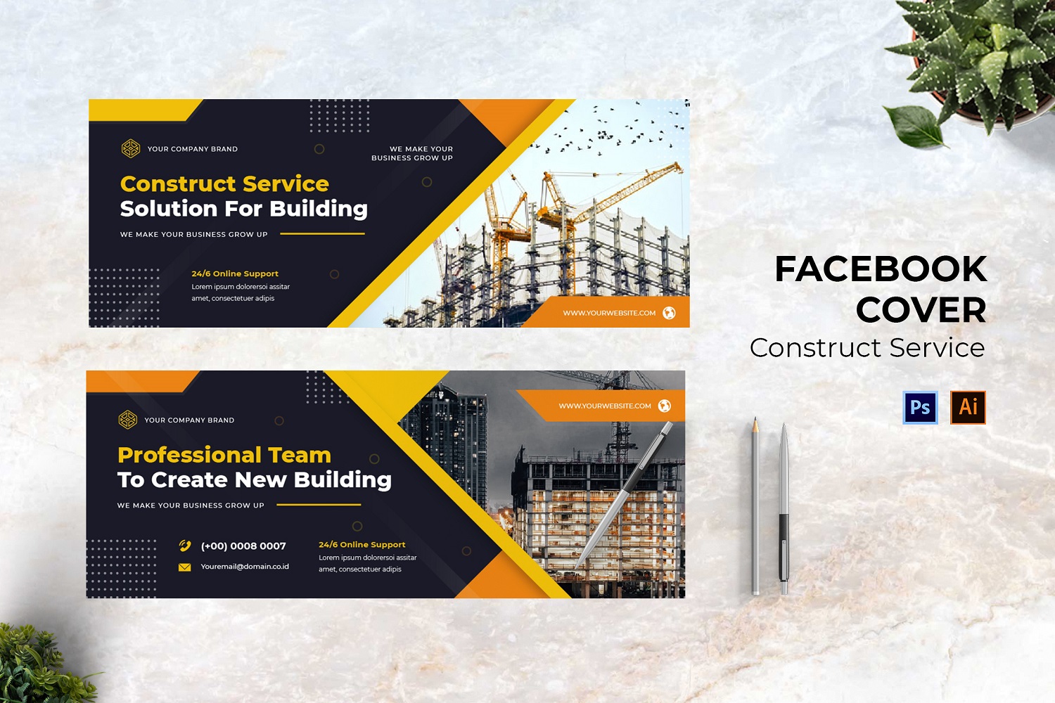 Construct Service Facebook Cover Social Media