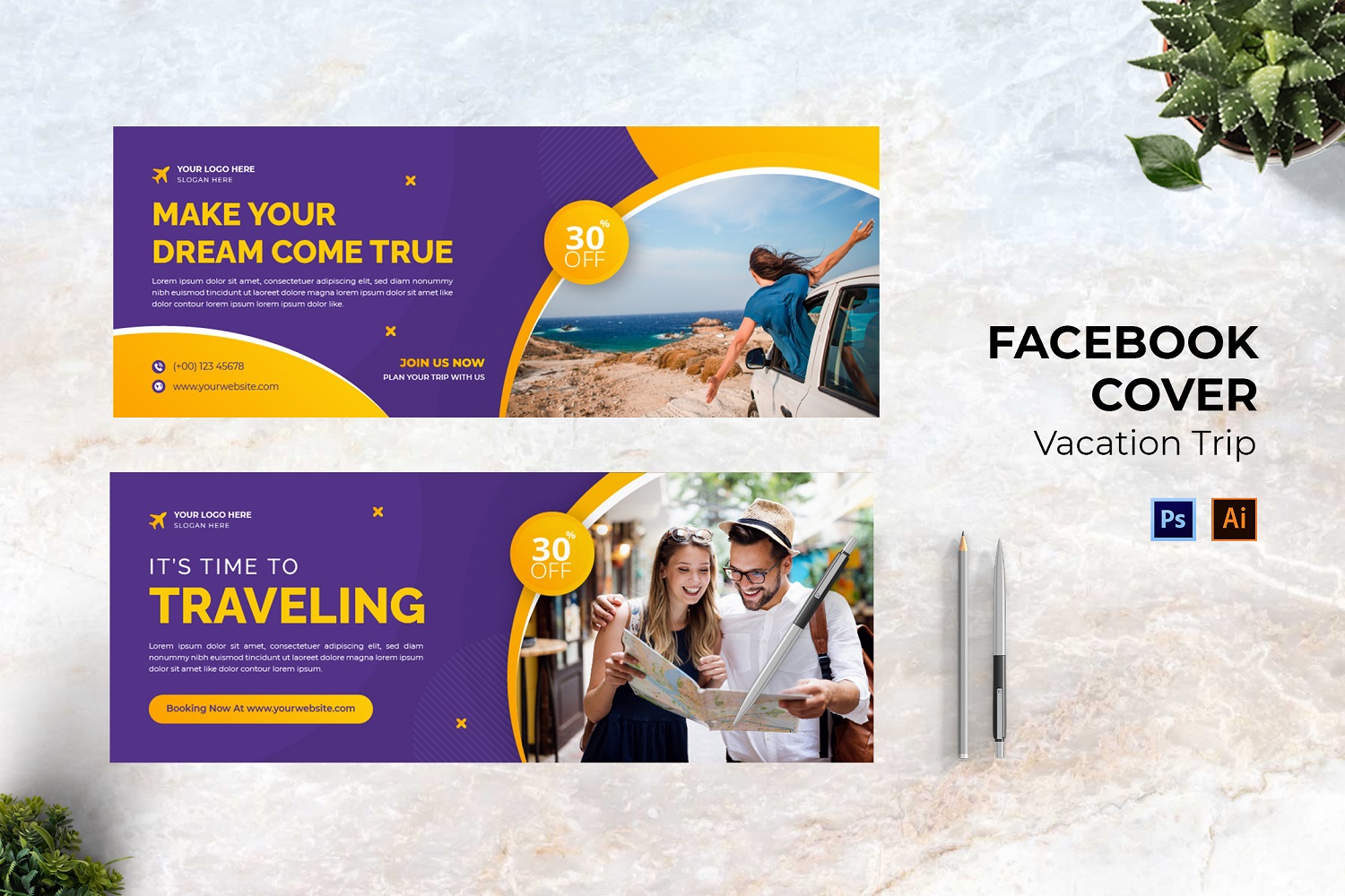 Vacation Trip Facebook Cover Social Media