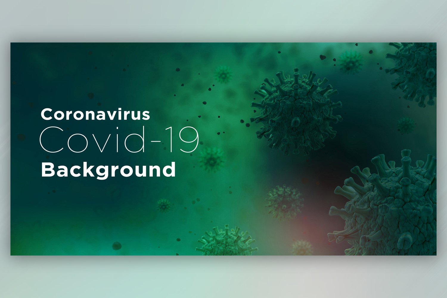 Coronavirus Cell in Microscopic View In Green Color Banner Illustration