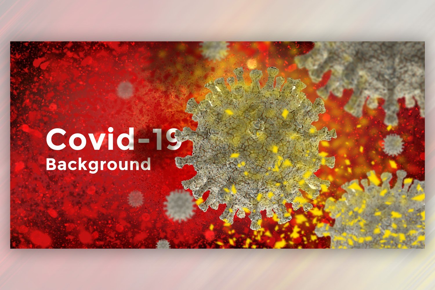 Coronavirus Cell in Microscopic View in Red colour Banner Illustration