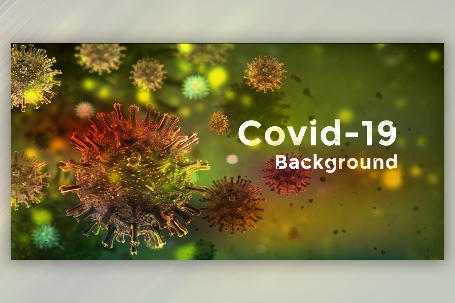 Coronavirus Cell in Microscopic View In Green Colour Banner Illustration