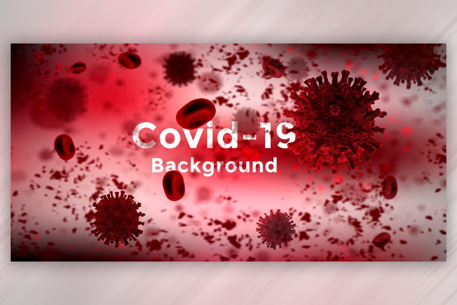 Coronavirus Cell in Microscopic View in Maroon Color Banner Illustration