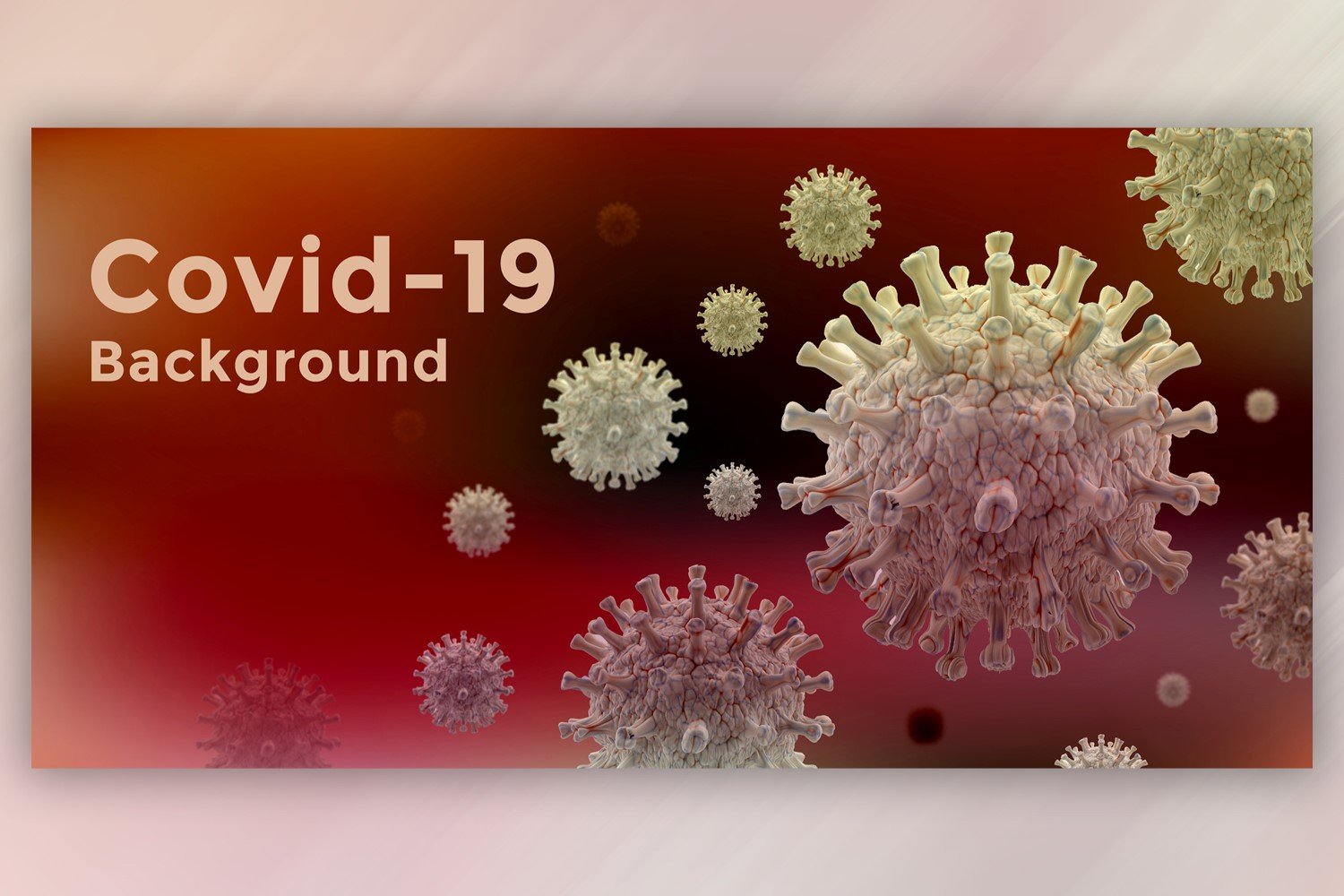 Coronavirus Cell in Microscopic View in maroon with Sliver Color Banner Illustration