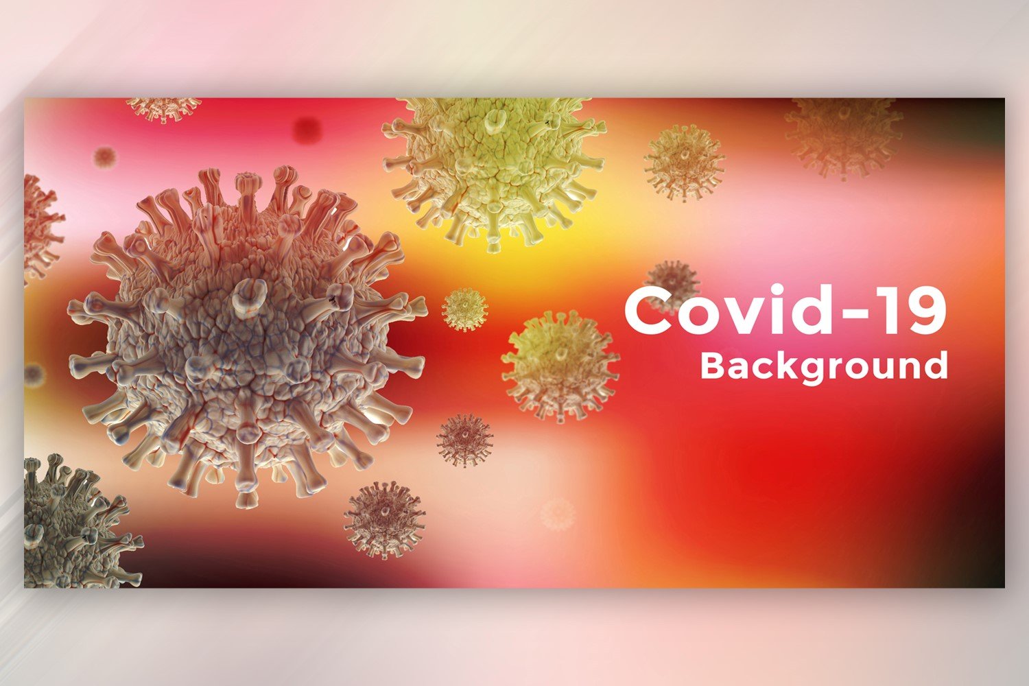 Coronavirus Cell in Microscopic View in With Red And Green Colour Banner Illustration