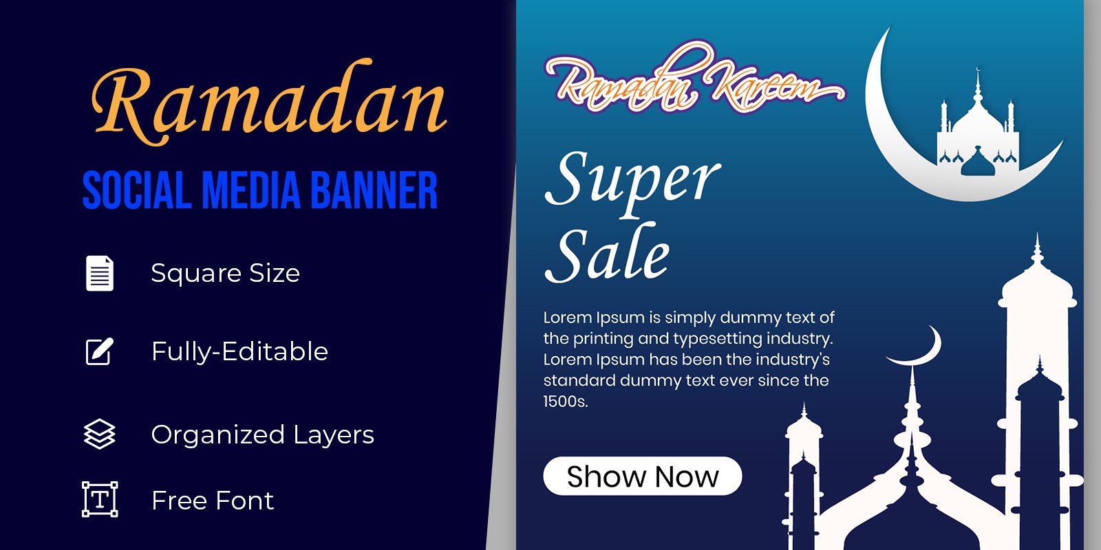 Ramadan Discount Celebration Sale Social Media Banner