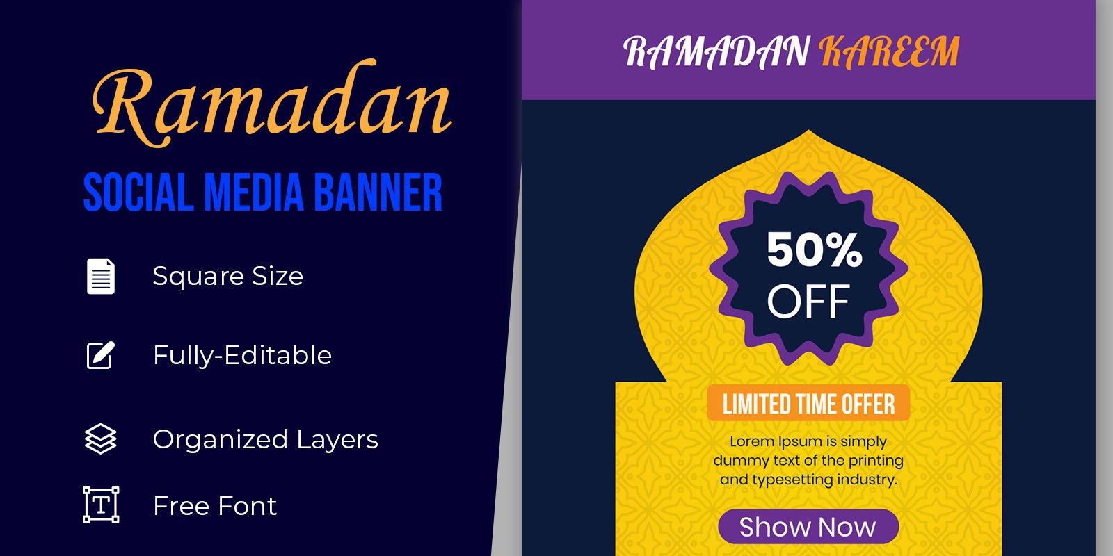 Ramadan Frame Celebration Sale Social Media Banner