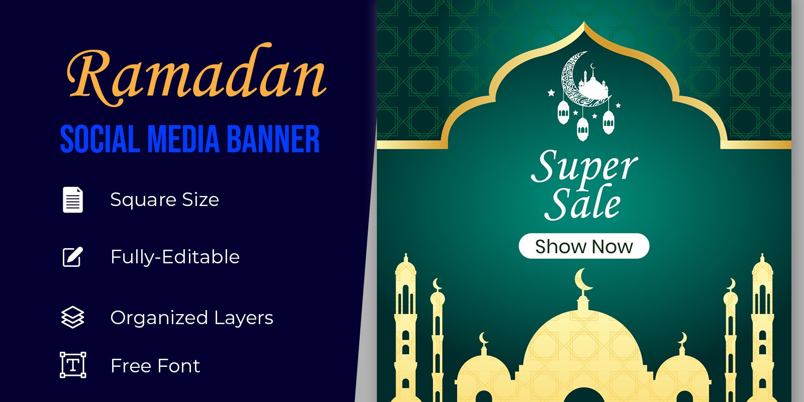 Ramadan Celebration Sale Social Media Greeting Banner